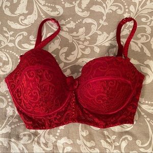 Red lace bra